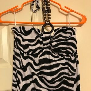 SUPER FUN ZEBRA PRINT FLOOR LENGTH DRESS